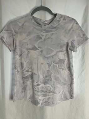 Lululemon Short-Sleeve Floral Print Tee - Light Gray/White 2